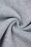 Pantaloni tinta unita convenzionali a vita media regolari patchwork solidi casual grigi