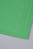 Grön Casual Solid Patchwork Knappar V-hals Ytterkläder