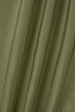 Vêtements d'extérieur à col rabattu avec poche et fermeture éclair en patchwork uni vert armée