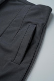 Светло-серые повседневные однотонные узкие брюки в стиле пэчворк с высокой талией, обычные однотонные брюки