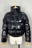 Black Sexy Solid Patchwork Zipper O Neck Outerwear