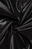 Vestidos de bainha de gola mandarim de abertura alta elegante cinza escuro sólido patchwork