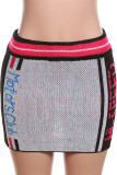 Fondos con estampado de posicionamiento de cintura baja regular y patchwork con estampado callejero rosa rojo