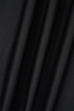 Patchwork imprimé décontracté noir avec ceinture col rabattu robes jupe enveloppée