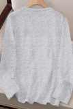 Camisetas con cuello en O de patchwork casual gris claro