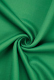 O collo patchwork stampa casual verde taglie forti due pezzi