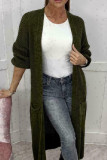 Coral Powder Casual Solid Cardigan Outerwear