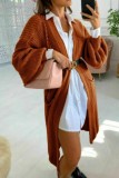 Coral Powder Casual Solid Cardigan Outerwear