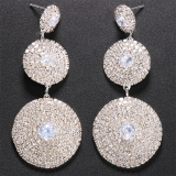 Silver Sexy Street Patchwork Hot Drill Rhinestone Earrings