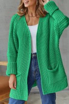 Groene casual effen patchwork vest bovenkleding