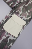 Bas droit en maille avec poche à cordon de serrage, imprimé Camouflage de rue, Patchwork, taille moyenne, imprimé complet