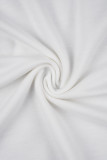 Frenulo patchwork solido bianco casual monospalla manica lunga due pezzi