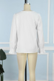Witte casual effen basic O-hals tops