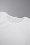 Magliette casual bianche con scollo a O di base