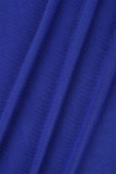 Bleu Sexy Formelle Patchwork Paillettes Patchwork Dos Nu Bretelles Robe De Soirée Robes