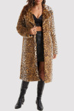 Lässige Leoparden-Cardigan-Umlegekragen-Oberbekleidung mit Leopardenmuster