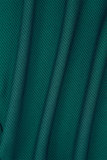 グリーン セクシー カジュアル ソリッド 中空スリット ジッパー カラー スキニー ジャンプスーツ