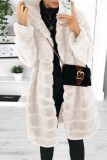 Pink Casual Solid Cardigan Hooded Collar Outerwear