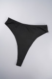 Черное сексуальное лоскутное платье без рукавов с разрезом на спине и косым воротником