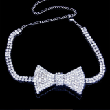 Collares de diamantes de imitación con perforación flash de retazos callejeros sexys plateados