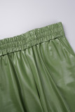 Green Street sólido patchwork bolso com zíper gola aberta manga comprida duas peças