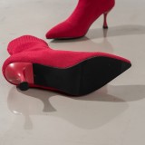 Lässige, einfarbige Patchwork-Schuhe in Khaki mit spitzer Tür (Absatzhöhe 2.75 Zoll)