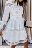 Vita Casual Solid Basic O-halsad långärmad klänning