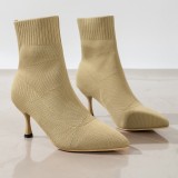 Gelbe, lässige, einfarbige Patchwork-Schuhe mit spitzer Spitze (Absatzhöhe 2.75 Zoll)