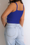 Koffie Sexy Casual Solid Backless Spaghettibandjes