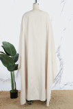 Malachietgroen Casual effen Basic O-hals lange jurk Jurken