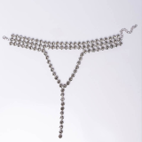 Серебряные сексуальные уличные ожерелья со стразами и горячим сверлением