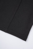 Vestidos de manga comprida cinza casual patchwork sólido com zíper
