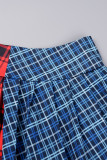 Pantaloni a stampa intera a vita bassa regolari patchwork scozzesi a colori