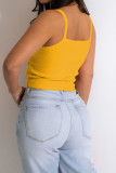 Koffie Sexy Casual Solid Backless Spaghettibandjes