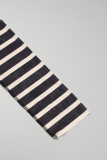 Schwarze durchsichtige Patchwork-Tops mit O-Ausschnitt und Street-Print