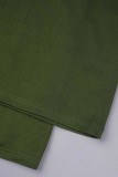 Pantaloni tinta unita convenzionali a vita alta regolari patchwork solido moda verde inchiostro