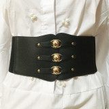 Brown College Solid Buttons Belts