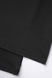 ホワイト ファッション カジュアル ソリッド パッチワーク レギュラー ハイウエスト 従来のソリッド カラー ボトムス
