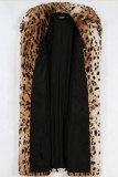Leopard Print Casual Cardigan Turndown Collar Outerwear