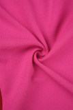 Gul Casual Color Block Patchwork Pocket Buckle Shirt Krage Långärmad Två delar