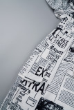 Kaki décontracté imprimé Patchwork cordon de serrage poche col à capuche robes imprimées