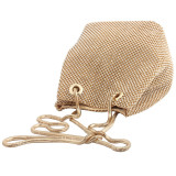 Gold Fashion Casual Rhinestone Bucket Bags