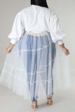Khakifarbenes, lässiges, solides Patchwork-Hemdkleid mit Frenulum-Umlegekragen und Kleider in Übergröße