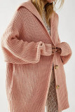 Apricot Casual Solid Patchwork Buckle Hooded Collar Outerwear