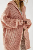 Pink Casual Solid Patchwork Buckle Hooded Collar Outerwear