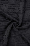 Robes noires sexy unies transparentes à épaules dénudées et manches longues