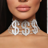 Silver Sexy Patchwork Rhinestone Necklaces