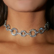 Silberne Sexy Hot Drilling Strass Halsketten
