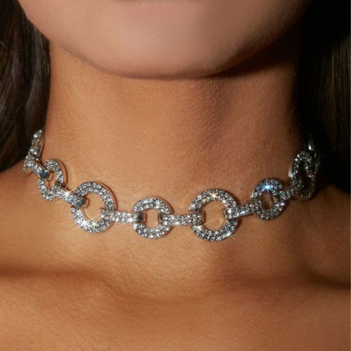 Silver Sexy Hot Drilling Rhinestone Necklaces