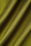 Groene elegante effen patchwork zakknopen rits losse middentaille effen kleur bodems